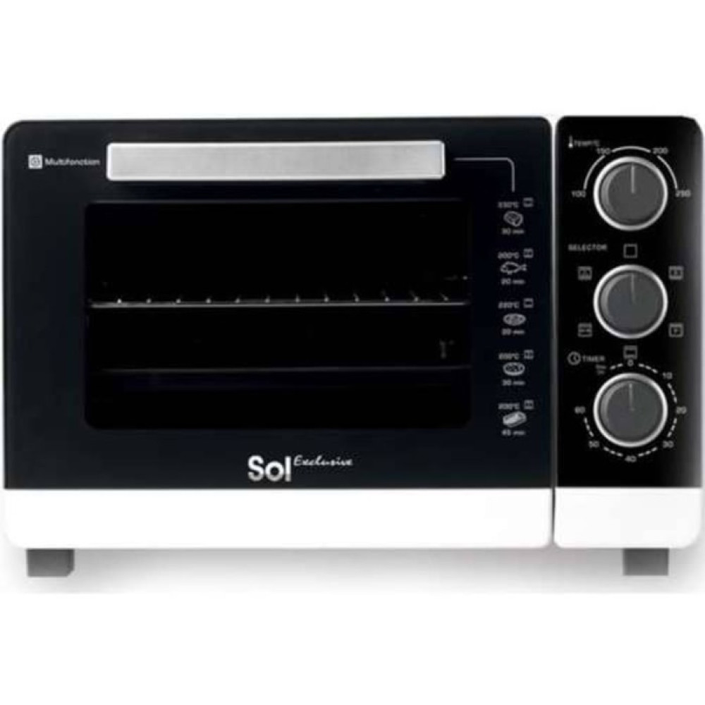 فرن توستر 30 لتر ابيض بواجهة سوداء موديل Sol gl-1030l-ضمان المستورد الرسمي