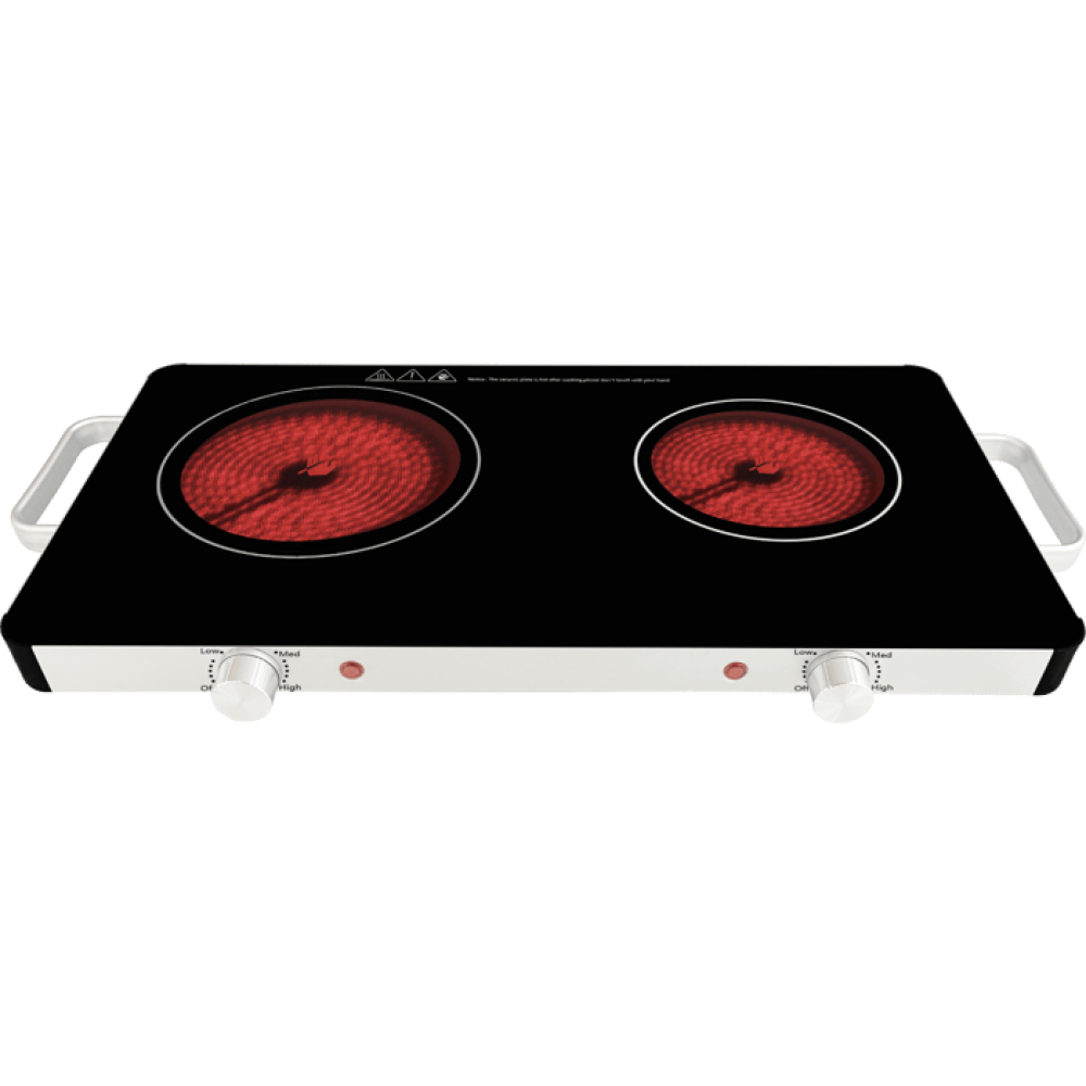  Double ceramic hob Electra 8202A stainless steel finish combined with glass 