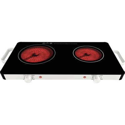 Double ceramic hob Electra 8202A stainless steel finish combined with glass
