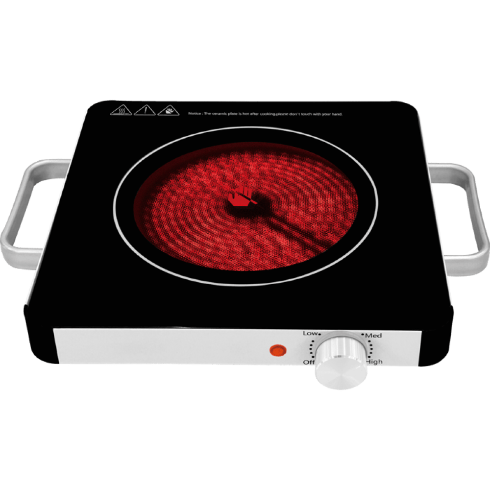  Single ceramic hob Electra 8101A stainless steel finish combined with glass 