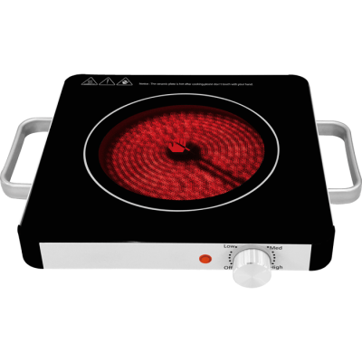 Single ceramic hob Electra 8101A stainless steel finish combined with glass
