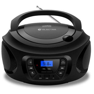 Portable disc radio with Electra Bluetooth 5.3 remote control - black color, one year warranty by the official importer