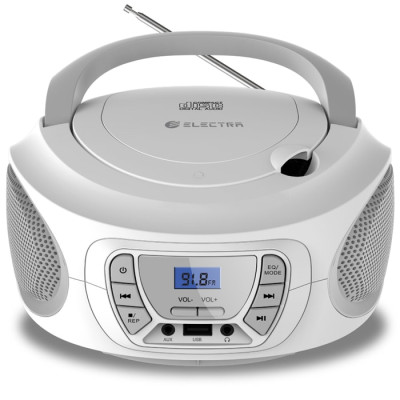 Portable disc radio with Electra Bluetooth 5.3 remote control - white color, one year warranty by the official importer