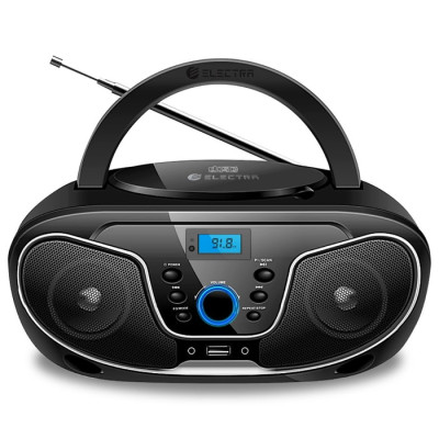 Portable disc radio with Electra Bluetooth 5.3 remote control - black color, one year warranty by the official importer
