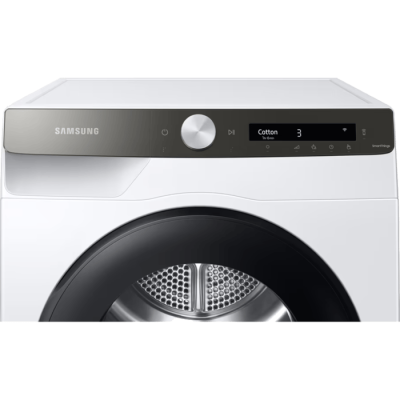 مجفف غسيل بفتحة أمامية 9 كجم بمكثف Samsung DV9ST5241AT مضخة حرارية - ضمان اللون الأبيض من سامسونج إسرائيل