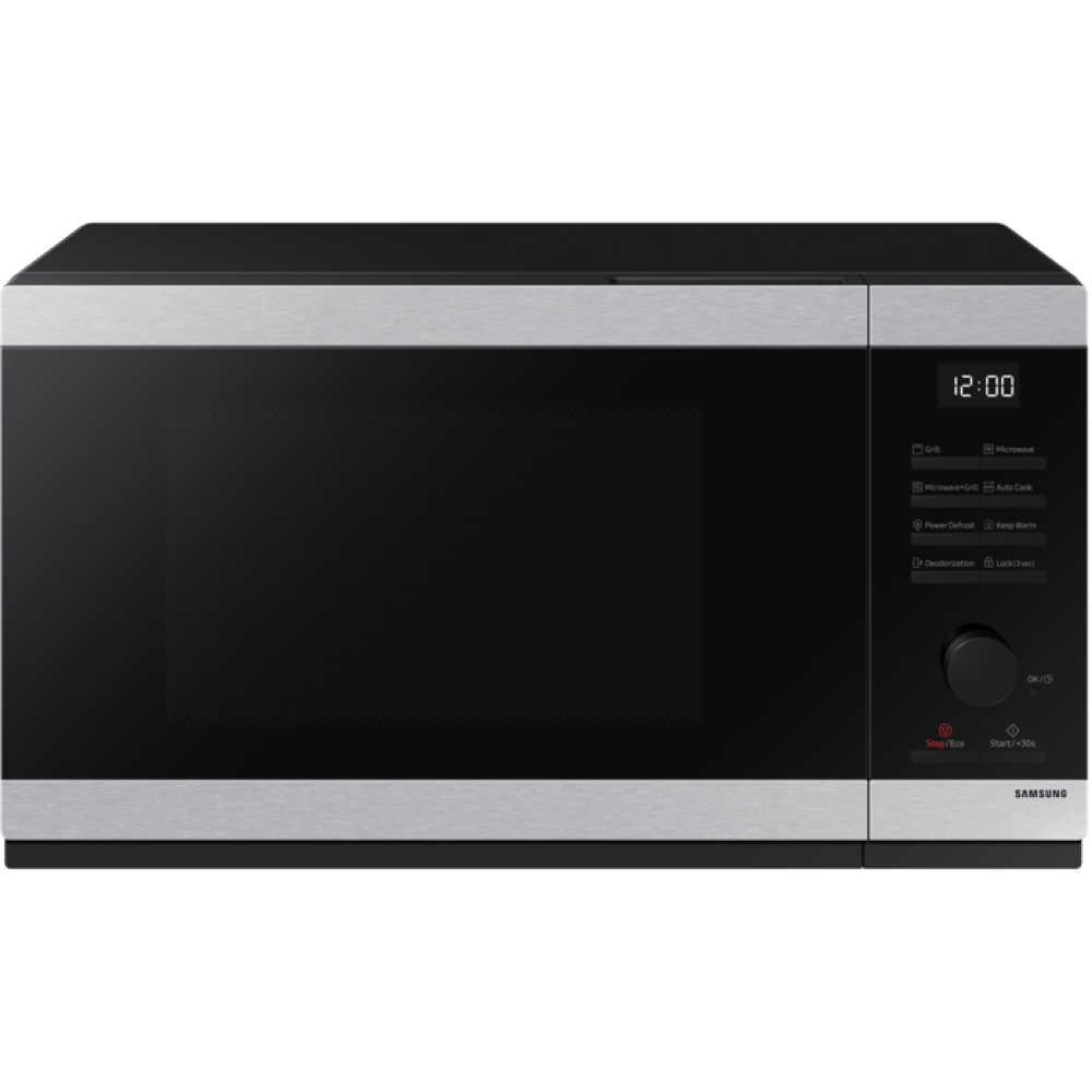 فرن ميكروويف سامسونج MS32DG4504AT سعة 32 لترًا - لون الفولاذ المقاوم للصدأ مع ضمان أسود لمدة ثلاث سنوات من المستورد الرسمي 