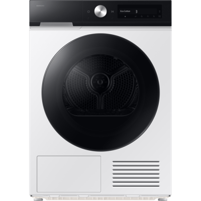 Front opening dryer 9 kg Condenser Samsung Bespoke DV90DB7845GE Heat Pump - White color Warranty by Samsung Israel