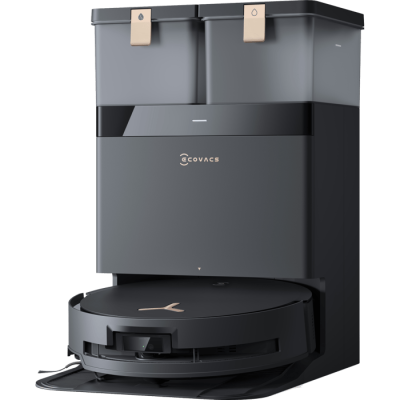مكنسة كهربائية روبوتية ذكية مع تقنية تنظيف مكثفة Ecovacs Deebot X8 Pro Omni Ai - اللون الأسود ضمان لمدة عامين من Ronlight المستورد الرسمي