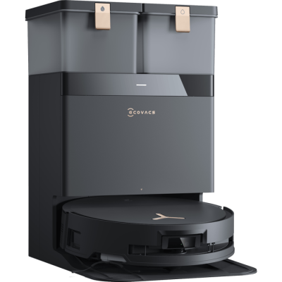 مكنسة كهربائية روبوتية ذكية مع تقنية تنظيف مكثفة Ecovacs Deebot X8 Pro Omni Ai - اللون الأسود ضمان لمدة عامين من Ronlight المستورد الرسمي