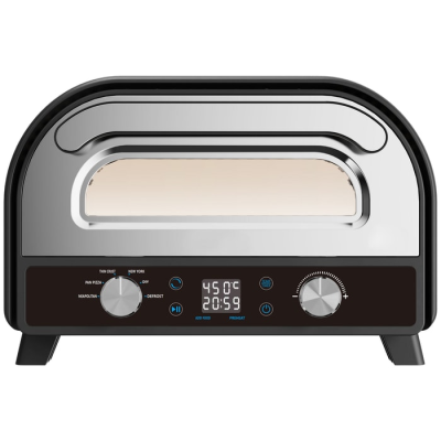 Electric pizza oven with rotating stone Electra PI1202RL-1 – Black color, official importer warranty