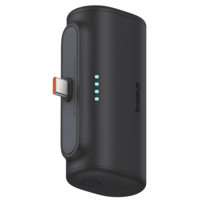 بطارية احتياطية Baseus Compact Power Bank USB-C Edition 5000mAh 20W - اللون الأسود ضمان لمدة عامين من المستورد الرسمي