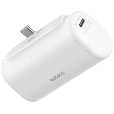 Backup battery Baseus Compact Power Bank USB-C Edition 5000mAh 20W - white color two-year warranty by the official importer
