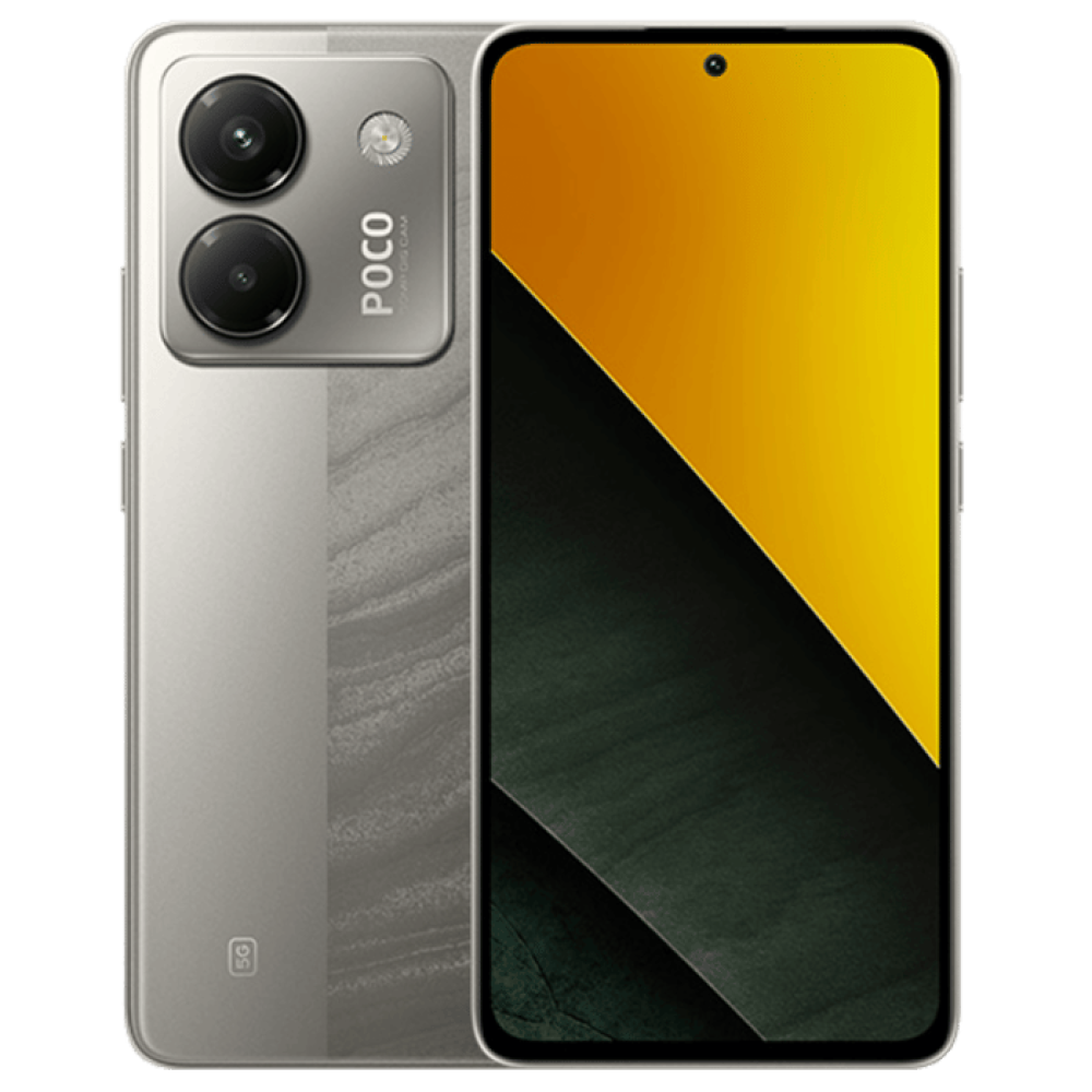 الهاتف الذكي Xiaomi Poco M7 Pro بذاكرة داخلية 256 جيجابايت وذاكرة وصول عشوائي 8 جيجابايت ويدعم الجيل الخامس 5G - لون فضي ضمان لمدة عامين من قبل المستورد الرسمي