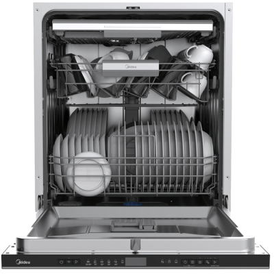 غسالة أطباق متكاملة تمامًا Midea WQP12-W7703M/6477 14 مجموعة من الأطباق - ضمان تشطيب الفولاذ المقاوم للصدأ من قبل المستورد الرسمي