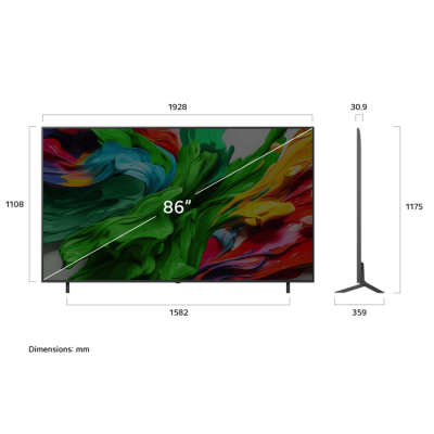  تلفزيون ذكي LG 86 بوصة QNED 86QNED86A6A AI تلفزيون ذكي 4K - ضمان من المستورد الرسمي 