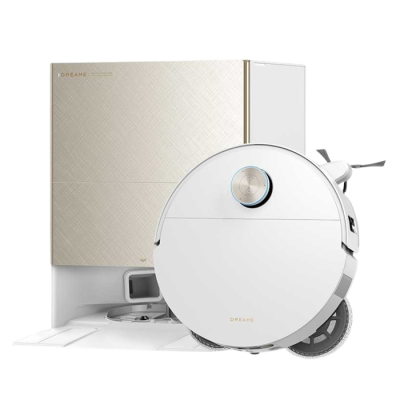  المكنسة الكهربائية الروبوتية Dreame X60 Ultra Complete - لون أبيض، ضمان المستورد الرسمي 