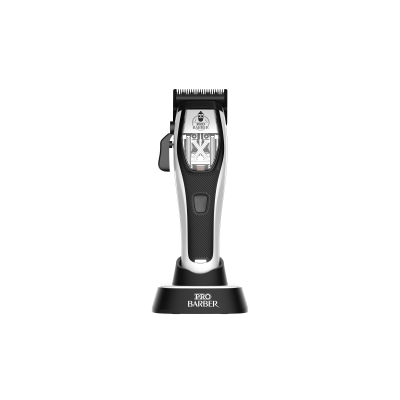 Pro Barber rechargeable professional hair clipper HX-02 – white with silver finish, with official importer warranty.
