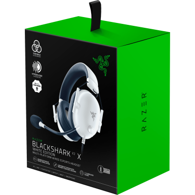 رايزر سماعات جيمينج سلكية BlackShark V2 X - ضمان سنتين من المستورد الرسمي - اللون أبيض