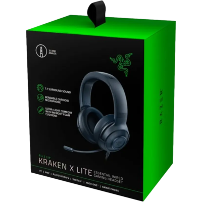 رايزر سماعات جيمينج سلكية Kraken X Lite - ضمان سنتين من المستورد الرسمي - اللون أسود