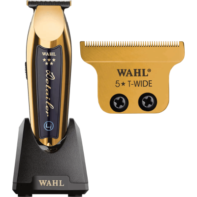 Wahl professional rechargeable hair clipper Detailer 5 Stars 08171-716 with wide T-blade – gold color, with official importer warranty.