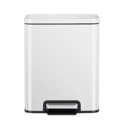 Food Appeal-EKO 20L MADISON Square Trash Bin Matte White Stainless Steel