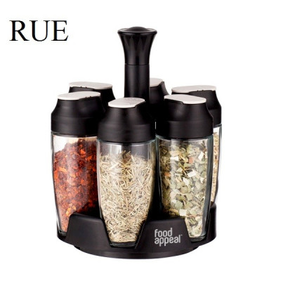 Food Appeal Spice Stand / Rotating Spice 6 Pack 100ml, Black Color.