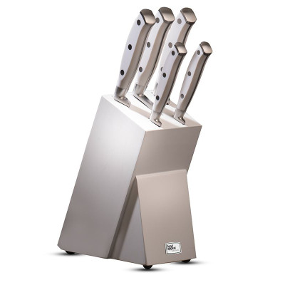 Food Appeal 6 Piece Knife Set with White Wood Holder CLASSIC Series