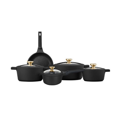 Food Appeal 9 Piece Cookware Set BLACKBERRY GALAXY Series, Black