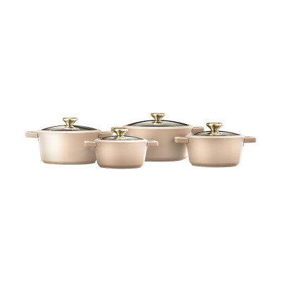 Food Appeal BLACKBERRY GALAXY Series 8 Piece Cookware Set, Cream/Chamomile