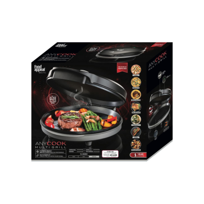 فود أبيل جهاز طهي كهربائي Anycook Multi Grill متعدد الاستخدامات 32 سم، أسود