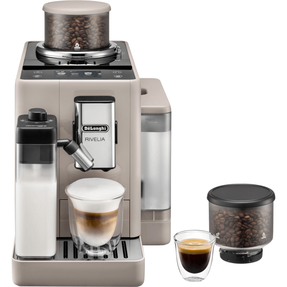  ماكينة قهوة إسبريسو أوتوماتيكية Delonghi Rivelia EXAM440.55.BG – بلون الكريم، ضمان سنتين من الوكيل الرسمي 