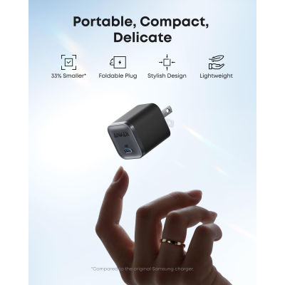 أنكر شاحن USB-C Nano بقدرة 45 واط لون أسود