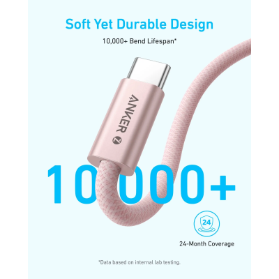أنكر كابل USB-C إلى USB-C بقدرة 240 واط لون أسود