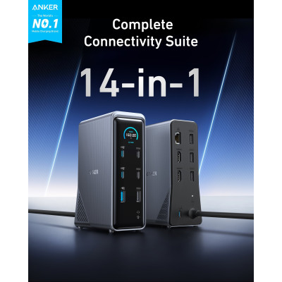 أنكر قاعدة توصيل Prime ‏14 في 1 مع شاشتين بقدرة 160 واط لون رمادي