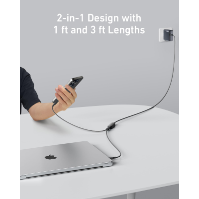 أنكر كابل USB-C إلى USB-C بطول 1.2 متر لون أسود