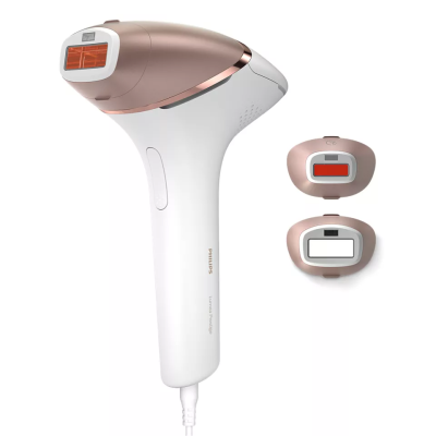  فيليبس جهاز إزالة الشعر بتقنية IPL باستخدام الومضات 450,000 ومضة، مع تقنية SenseIQ، استخدام سلكي، لون أبيض. 