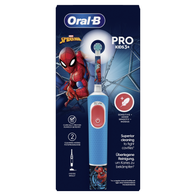 أورال-بي فرشاة أسنان كهربائية Vitality Pro Spiderman للاطفال، لون أزرق