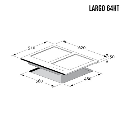 Firegas Hi-Tech Built-In Gas Hob 60 Cm, 4 Burners, Stainless Steel. 