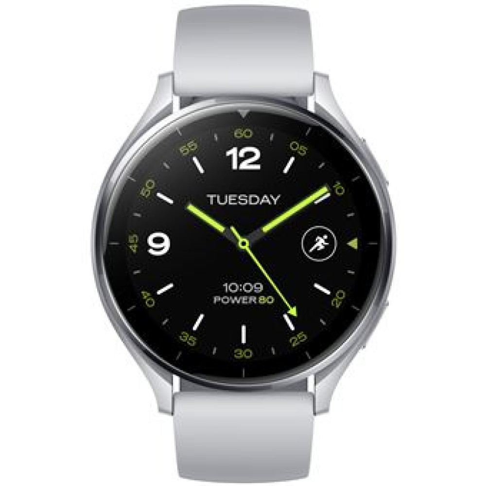 شاومي ساعة ذكية 2 بنظام تشغيل Google Wear OS بحجم 1.43 انش، فضي