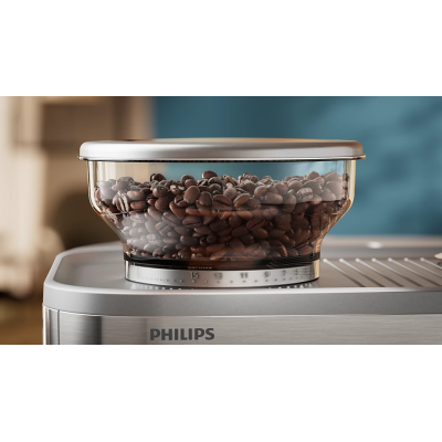 فيليبس ماكينة إسبريسو نصف أوتوماتيكية Barista Brew مع مطحنة مدمجة، أسود