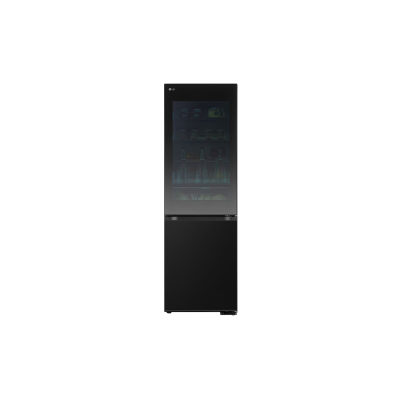  LG Refrigerator InstaView Bottom Mount 349 Ltr, Inverter Compressor Save Energy, Black Stainless. 