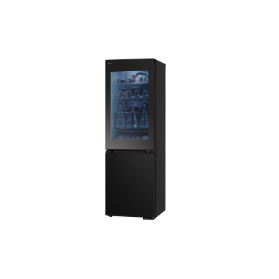  LG Refrigerator InstaView Bottom Mount 349 Ltr, Inverter Compressor Save Energy, Black Stainless. 