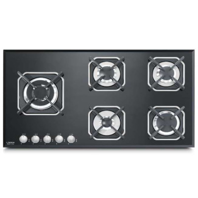 Lofra gas cooktop HGN9BO 5 burners – black glass finish – official importer warranty