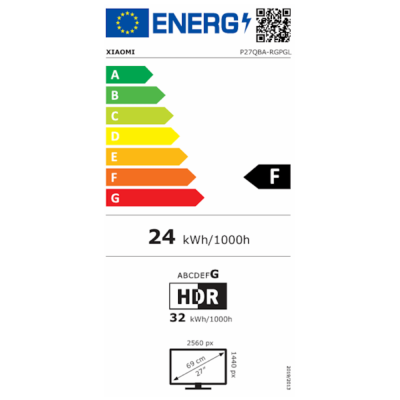 شاومي GPro27i شاشة ألعاب 27 بوصة دقة QHD لوحة IPS Mini LED معدل تحديث 180 هرتز تدعم FreeSync زمن استجابة 1 مللي ثانية اللون أسود - ضمان سنتين من المستورد الرسمي