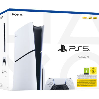 سوني PlayStation 5 Slim 1TB Blu-Ray Edition – جهاز ألعاب – سنة ضمان من المستورد الرسمي – أبيض