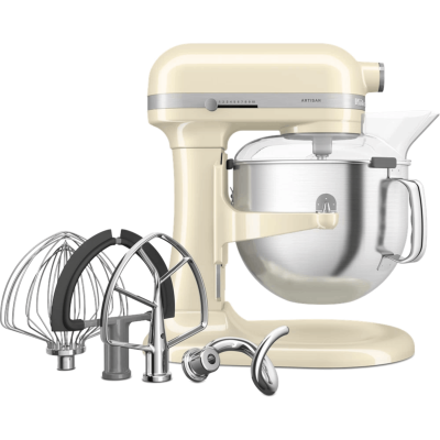 KitchenAid Mixer with 6.6L Stainless Steel Bowl Model Plus 5KSM70SHXEAC – Almond Color – 1-Year Warranty by the Official Importer