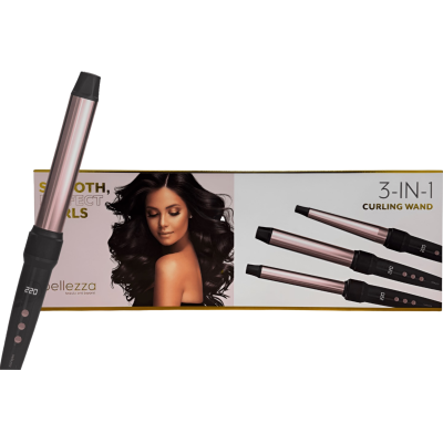 بيليزا مسلّس شعر احترافي 3 في 1 سيراميك BZA-3IN1CURL-BLK-IS عكاز تجعيد – مع ضمان من المستورد الرسمي.